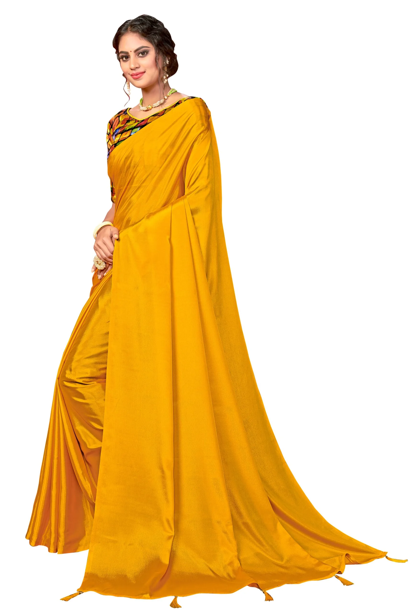 Saree Online Order Yellow Colour Saree - Designer Sarees Rs 500 to 1000