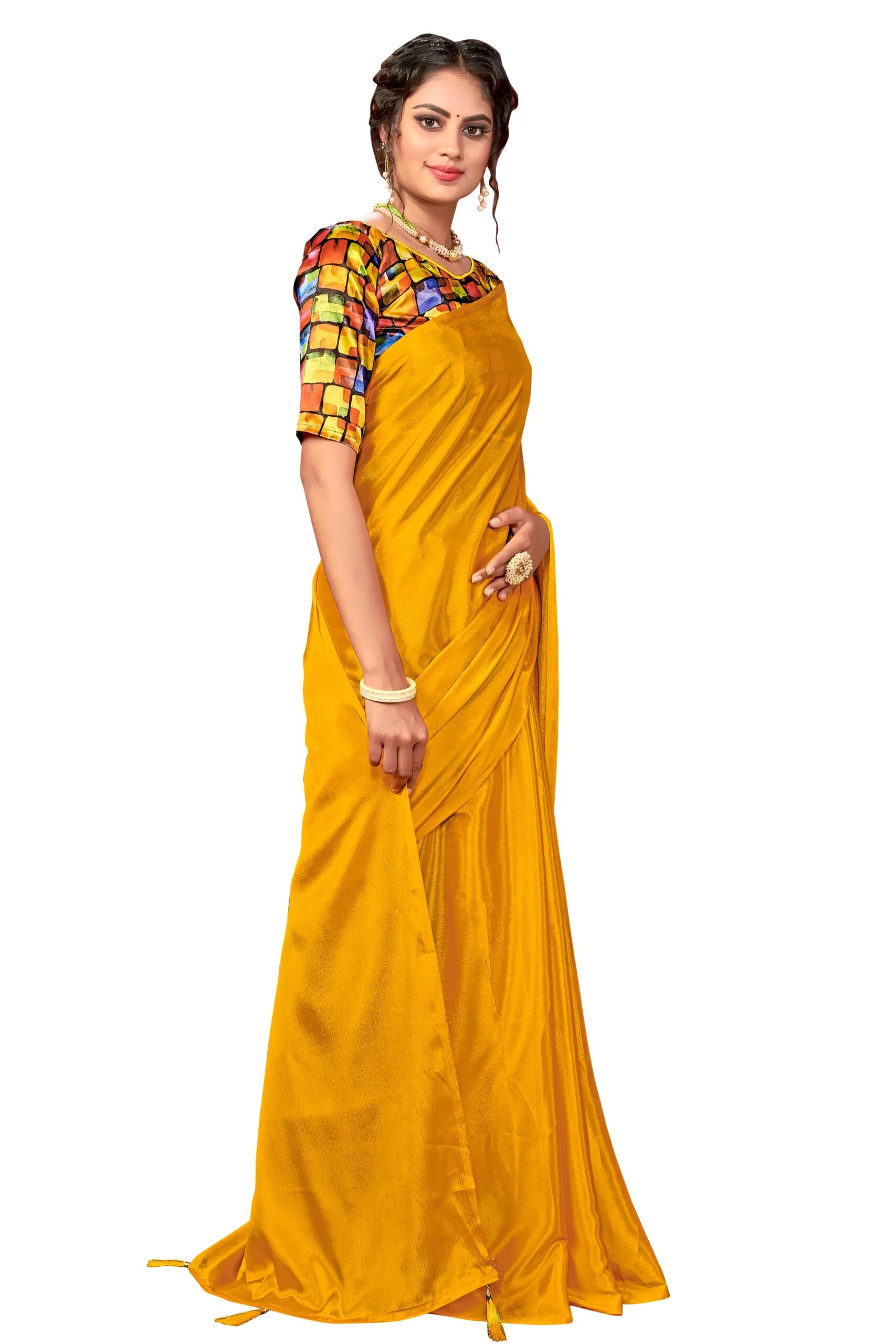 Saree Online Order Yellow Colour Saree - Designer Sarees Rs 500 to 1000