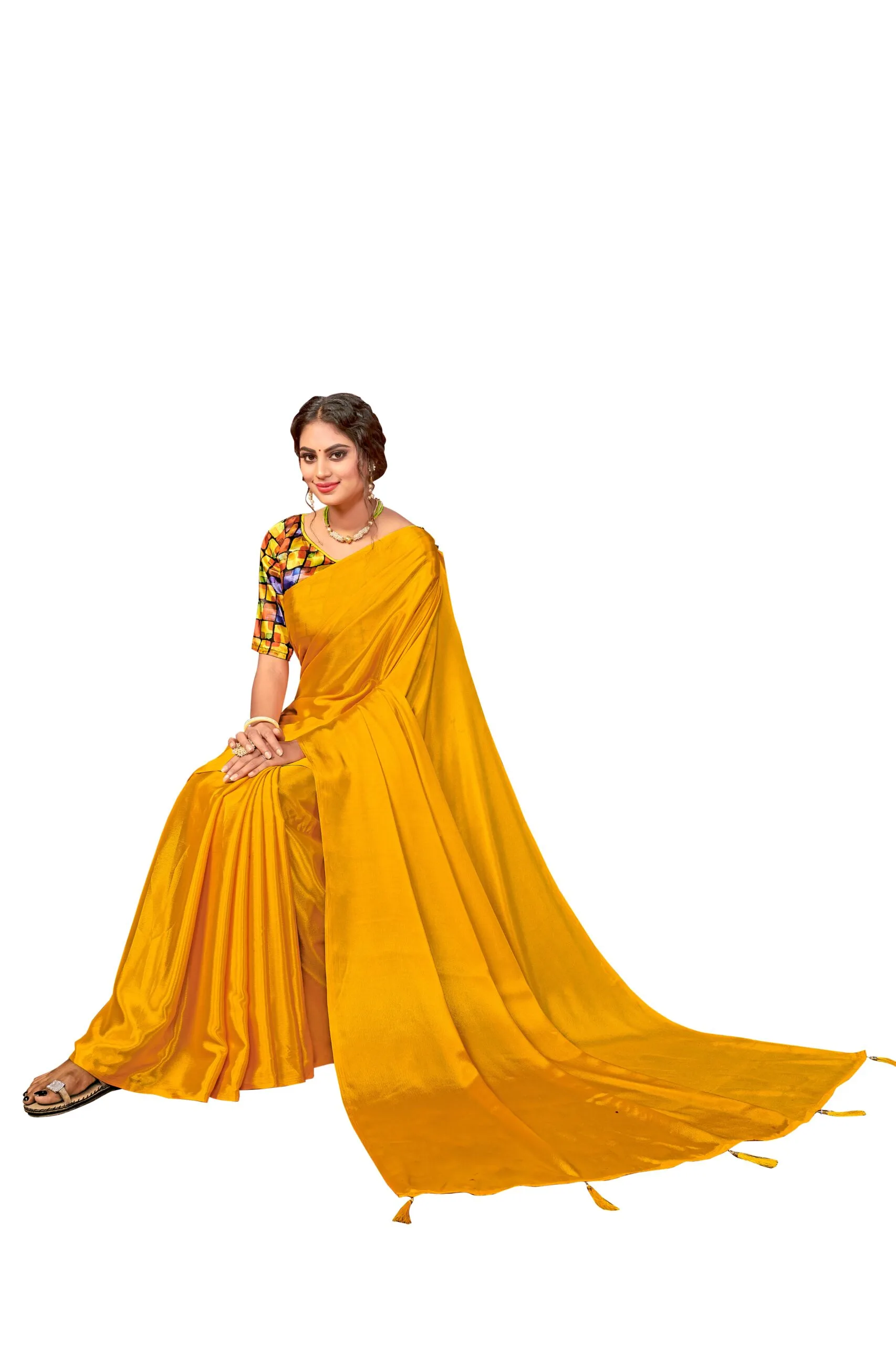 Saree Online Order Yellow Colour Saree - Designer Sarees Rs 500 to 1000
