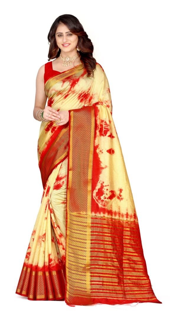 Saree Online Red Orange Colour Saree - Designer Sarees Rs 500 to 1000