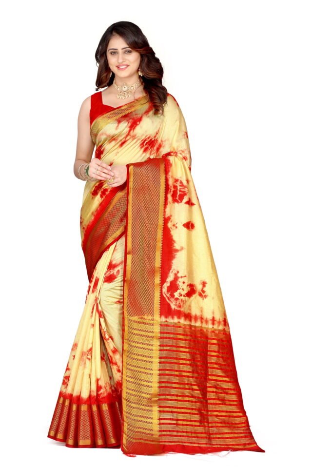 Saree Online Red Orange Colour Saree - Designer Sarees Rs 500 to 1000