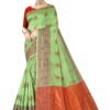 Saree Online Saree Brown Green Colour Saree - Designer Sarees Rs 500 to 1000