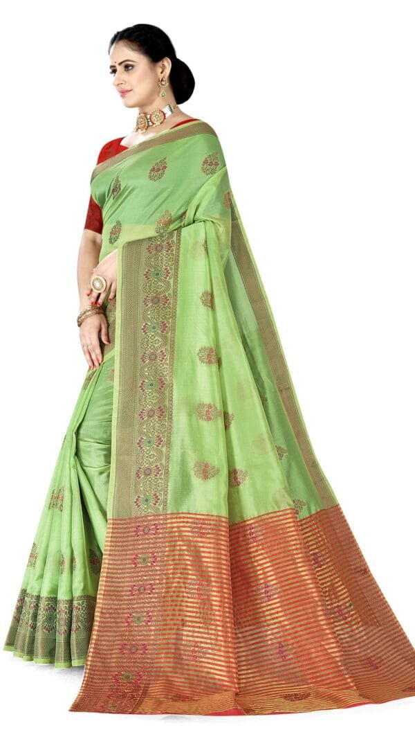 Saree Online Saree Brown Green Colour Saree - Designer Sarees Rs 500 to 1000