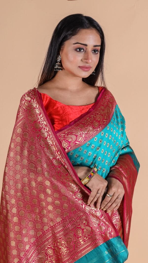 Saree Online Shopping 499 Blue Colour Saree - Designer Sarees Rs 500 to 1000