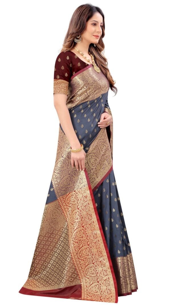 Saree Online Shopping Chennai Gray Colour Saree - Designer Sarees Rs 500 to 1000