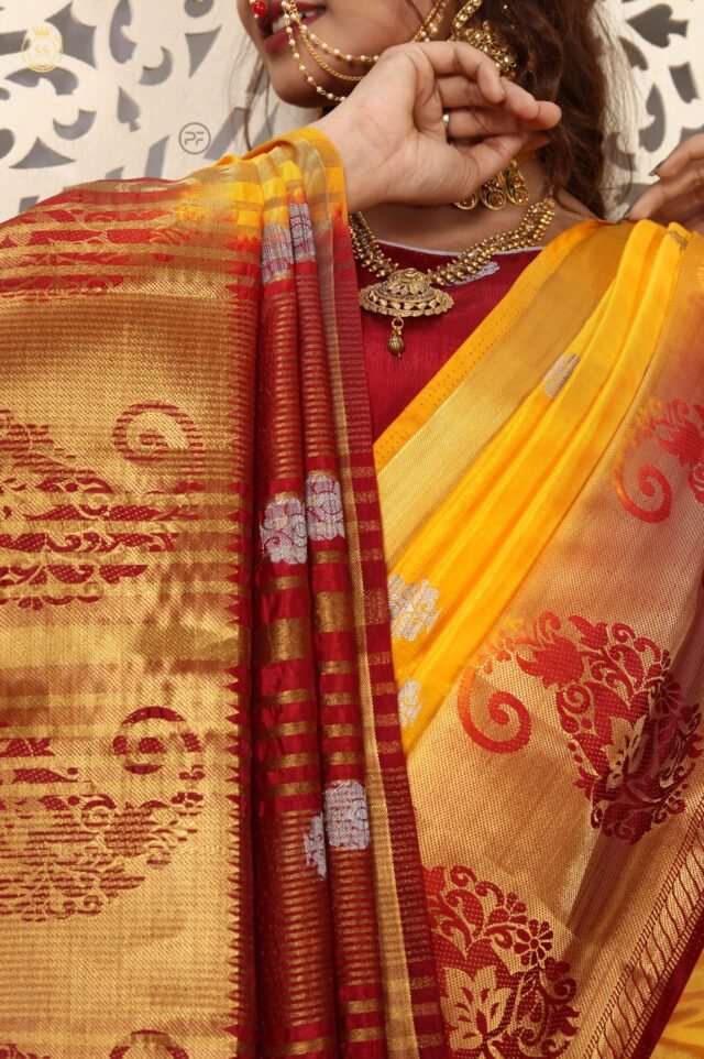 Saree Online Shopping Coimbatore Yellow Colour Saree - Designer Sarees Rs 500 to 1000