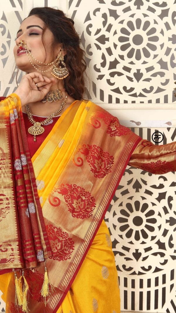 Saree Online Shopping Coimbatore Yellow Colour Saree - Designer Sarees Rs 500 to 1000