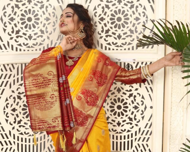 Saree Online Shopping Coimbatore Yellow Colour Saree - Designer Sarees Rs 500 to 1000