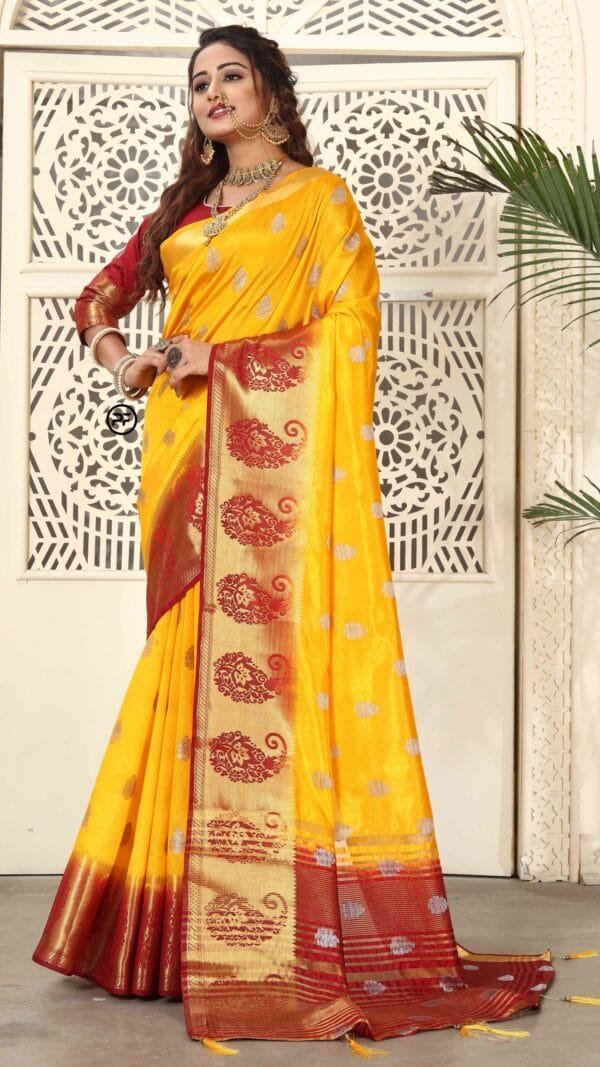 Saree Online Shopping Coimbatore Yellow Colour Saree - Designer Sarees Rs 500 to 1000