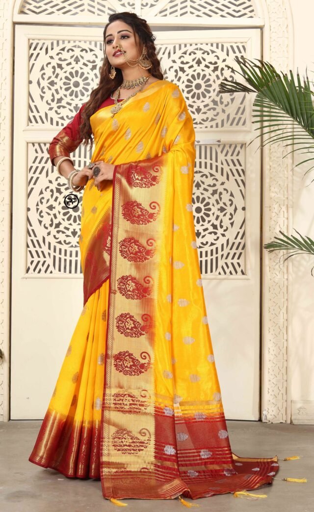 Saree Online Shopping Coimbatore Yellow Colour Saree - Designer Sarees Rs 500 to 1000