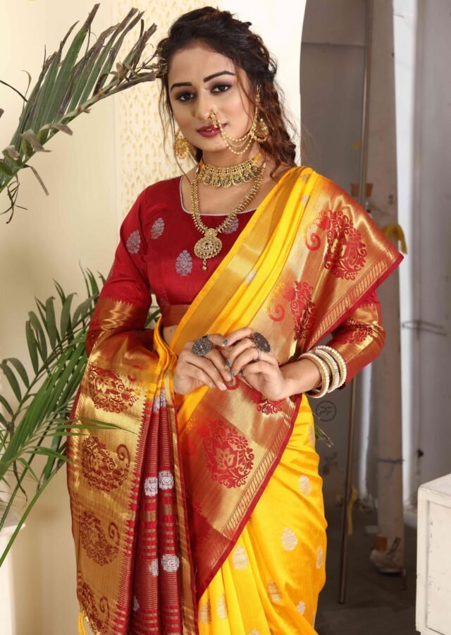 Saree Online Shopping Coimbatore Yellow Colour Saree - Designer Sarees Rs 500 to 1000