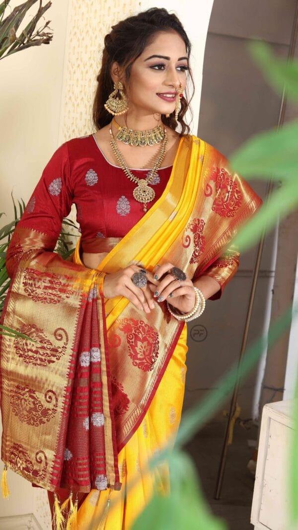 Saree Online Shopping Coimbatore Yellow Colour Saree - Designer Sarees Rs 500 to 1000