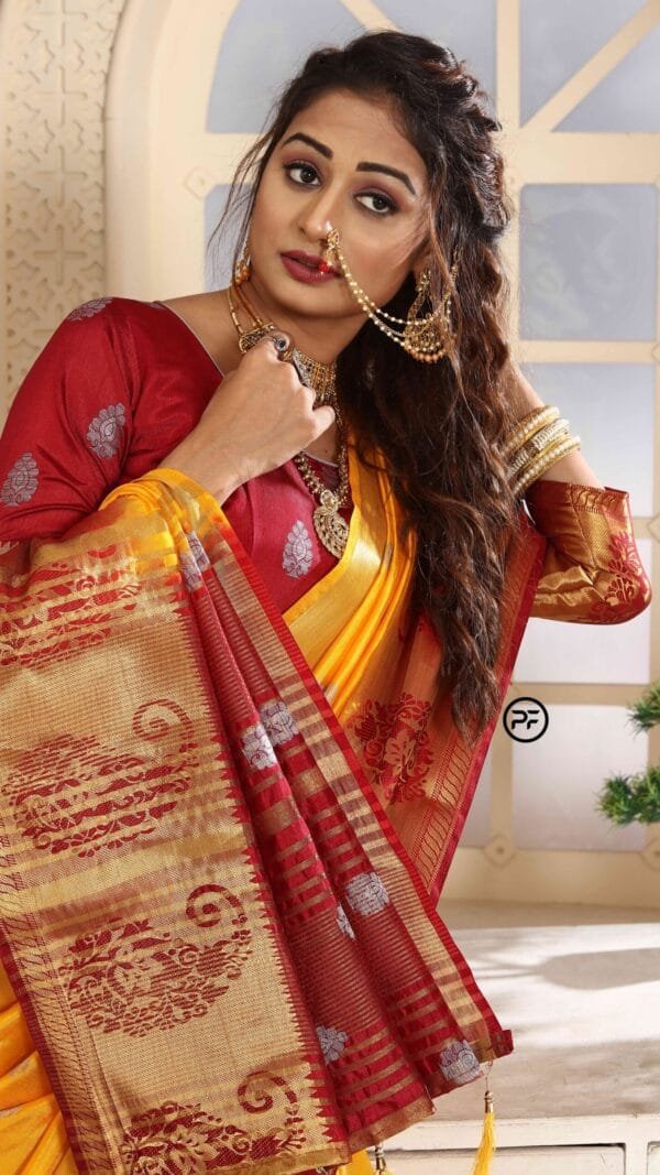Saree Online Shopping Coimbatore Yellow Colour Saree - Designer Sarees Rs 500 to 1000