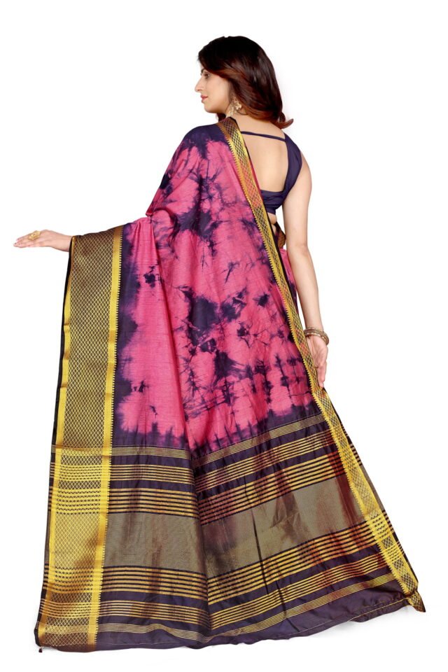 Saree Online Shopping Golden Pink Colour Saree - Designer Sarees Rs 500 to 1000