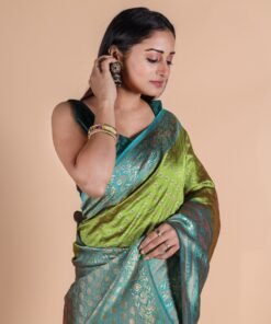 Saree Online Shopping Kerala Green Colour Saree - Designer Sarees Rs 500 to 1000