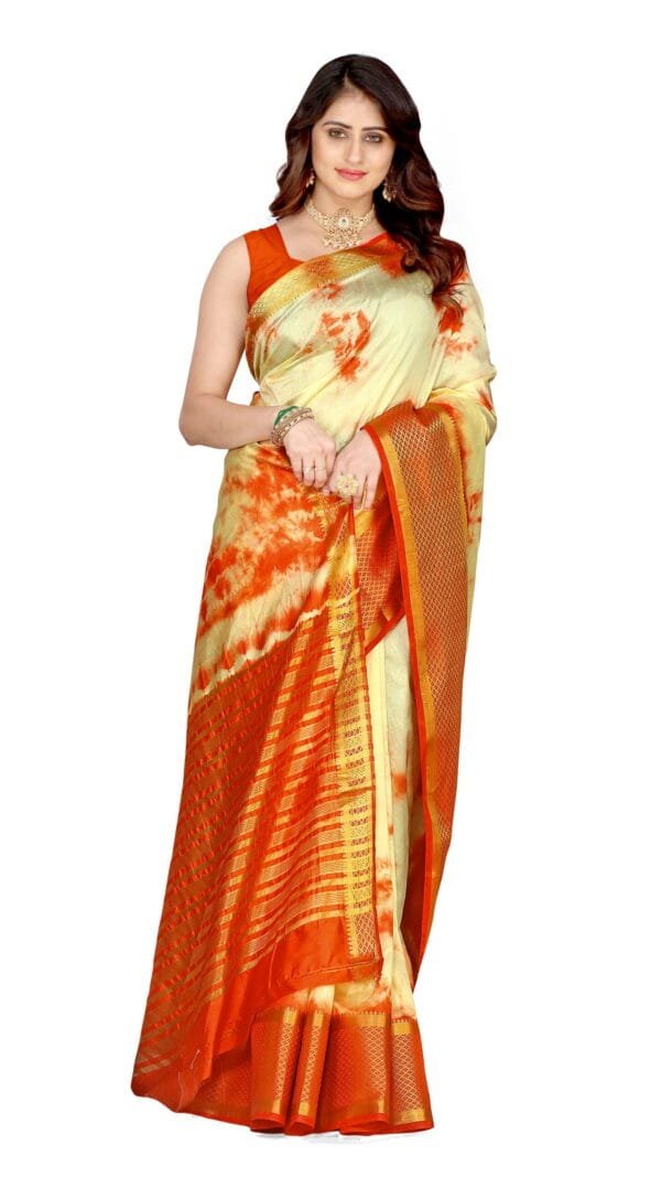 Saree Online Shopping Sites In India Orange Yellow Colour Saree - Designer Sarees Rs 500 to 1000