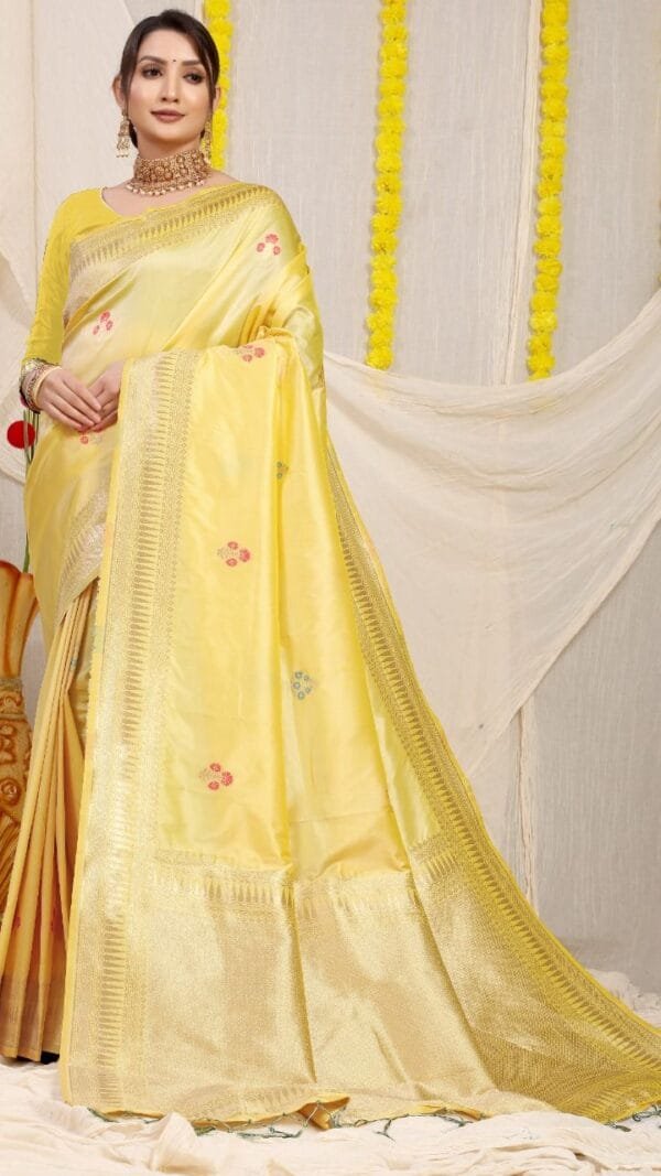 Saree Online Website - Yellow Colour Designer Sarees Rs 500 to 1000
