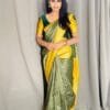 Saree Online Wedding Green Yellow Colour Saree - Designer Sarees Rs 500 to 1000