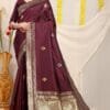 Sarees Online Below 1000 - Brown Colour Designer Sarees Rs 500 to 1000