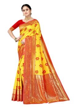 Sarees Online Below 1000 Yellow Colour Saree - Designer Sarees Rs 500 to 1000