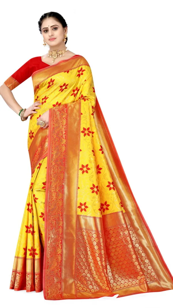 Sarees Online Below 1000 Yellow Colour Saree - Designer Sarees Rs 500 to 1000