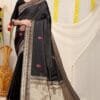 Sarees Online Shopping Wholesale -Black Colour Designer Sarees Rs 500 to 1000