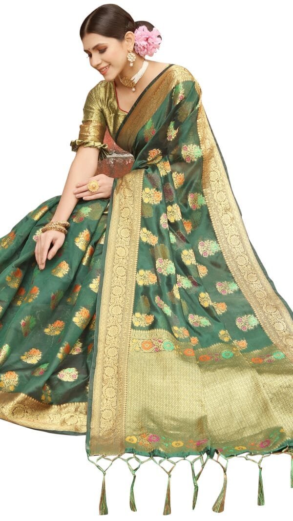 Sarees Online Shopping Wholesale Green Colour Saree - Designer Sarees Rs 500 to 1000