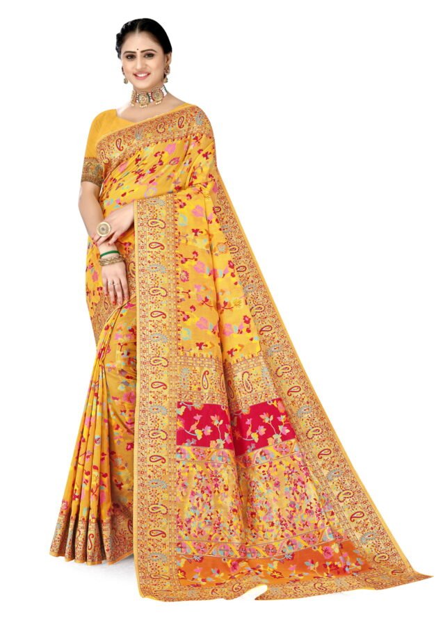 Sarees Shopping Online Yellow Colour Saree - Designer Sarees Rs 500 to 1000