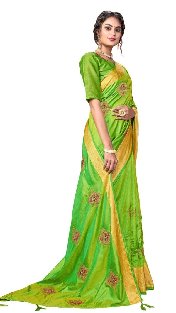 Shopping Saree Online Light Green Colour Saree - Designer Sarees Rs 500 to 1000