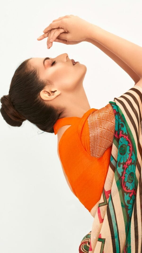 Shopping Saree Online - Orange Colour Saree Designer Sarees Rs 500 to 1000