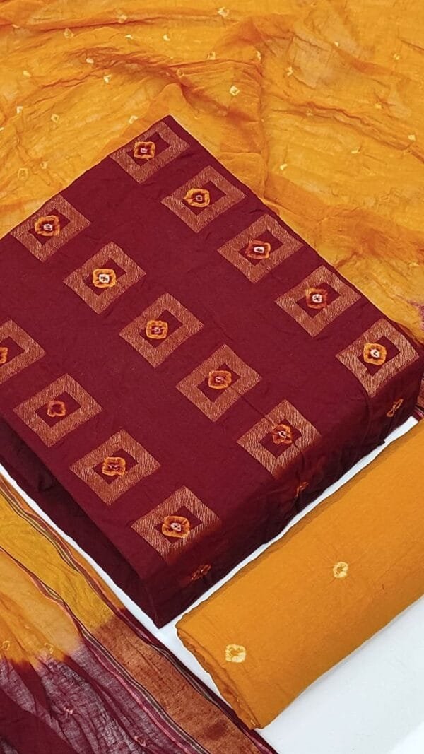Silk Bandhani Dress Material - Bandhani Dress Material