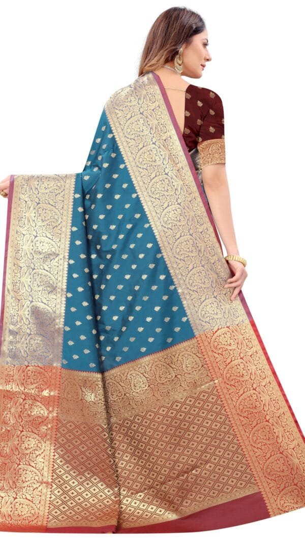 Fancy साड़ी का रेट Firozi Colour Saree - Designer Sarees Rs 500 to 1000