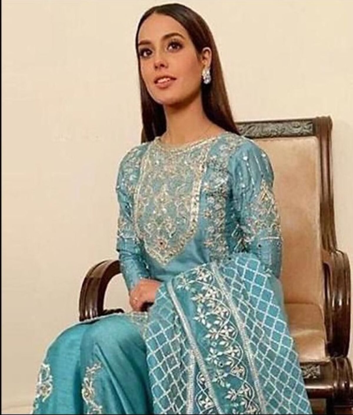 White and blue pakistani on sale dress