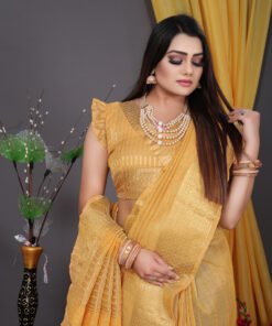 न्यू साड़ी Yellow Colour Saree - Designer Sarees Rs 500 to 1000