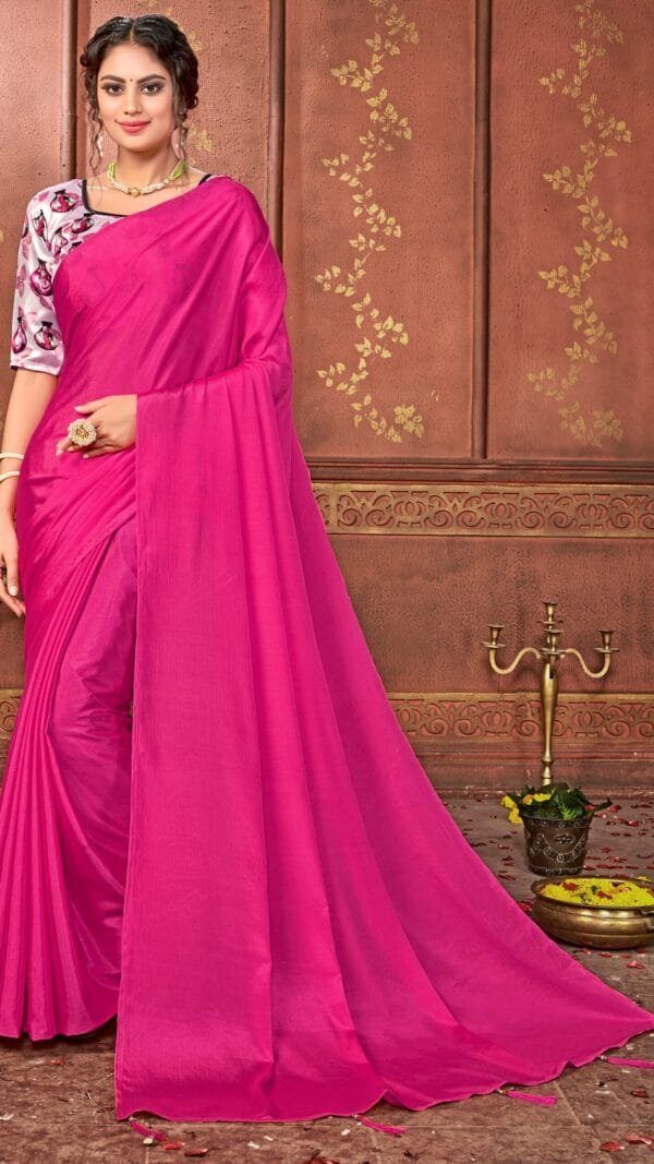 लहंगा साड़ी Price Pink Colour Saee - Designer Sarees Rs 500 to 1000