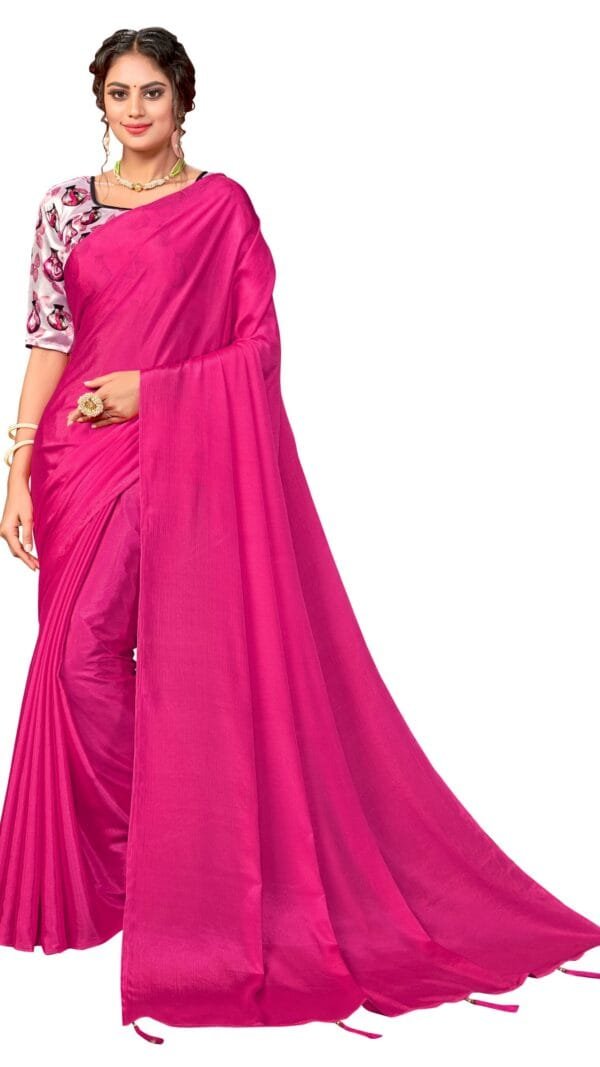 लहंगा साड़ी Price Pink Colour Saee - Designer Sarees Rs 500 to 1000