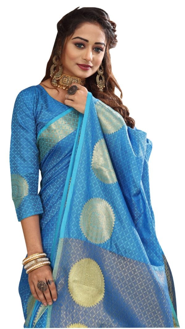 साड़ी Blue Colour Saree - Designer Sarees Rs 500 to 1000