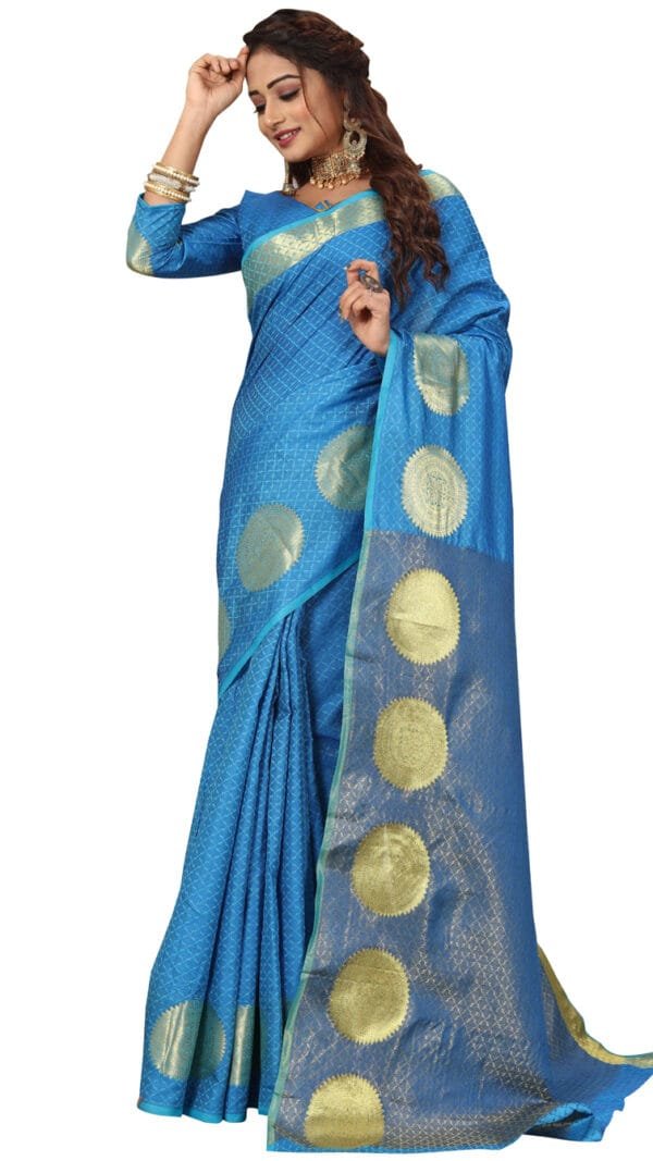 साड़ी Blue Colour Saree - Designer Sarees Rs 500 to 1000