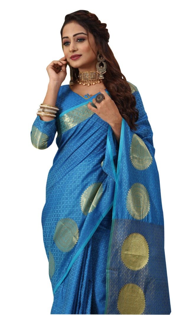 साड़ी Blue Colour Saree - Designer Sarees Rs 500 to 1000