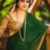 साड़ी की डिजाइन Green Colour Saree - Designer Sarees Rs 500 to 1000