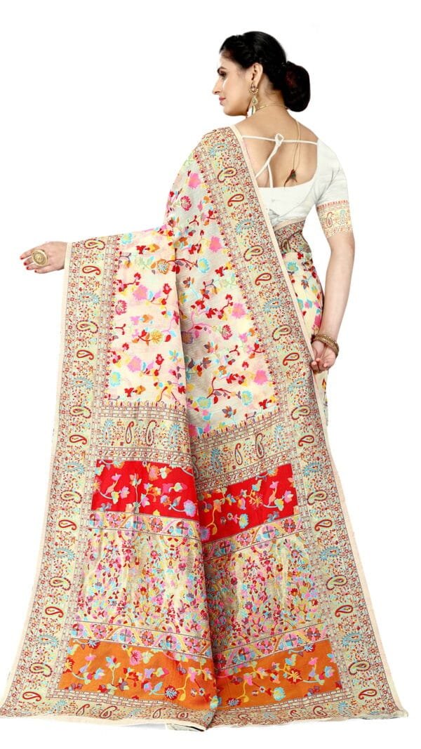 साड़ी की डिजाइन Red White Colour Saree - Designer Sarees Rs 500 to 1000