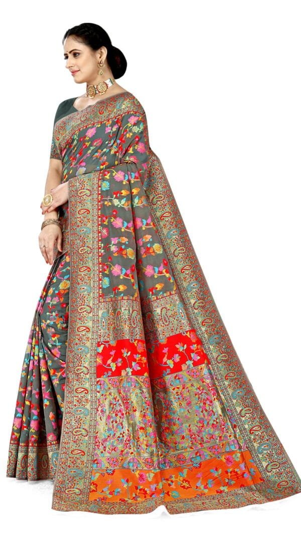 साड़ी डिजाइन Gray Colour Saree - Designer Sarees Rs 500 to 1000