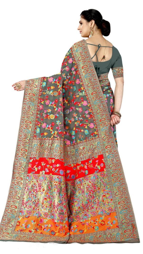 साड़ी डिजाइन Gray Colour Saree - Designer Sarees Rs 500 to 1000