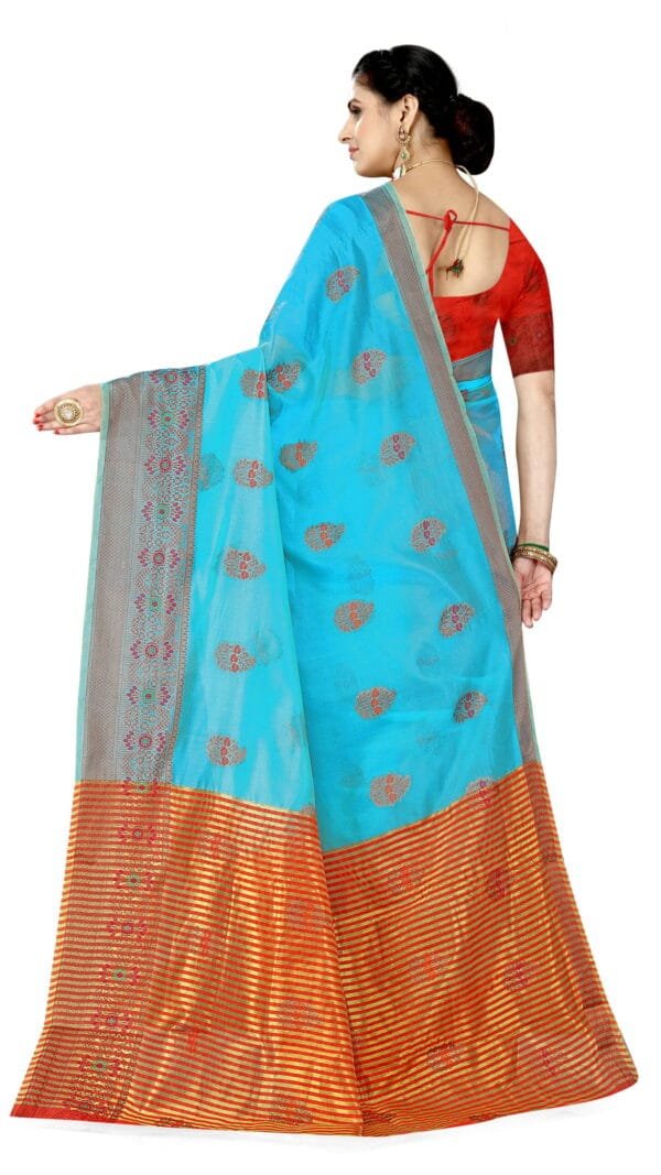 साड़ी नाम लिस्ट तस्वीरें Sky Blue Colour Saree - Designer Sarees Rs 500 to 1000