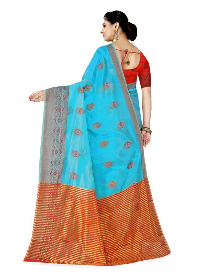 साड़ी नाम लिस्ट तस्वीरें Sky Blue Colour Saree - Designer Sarees Rs 500 to 1000