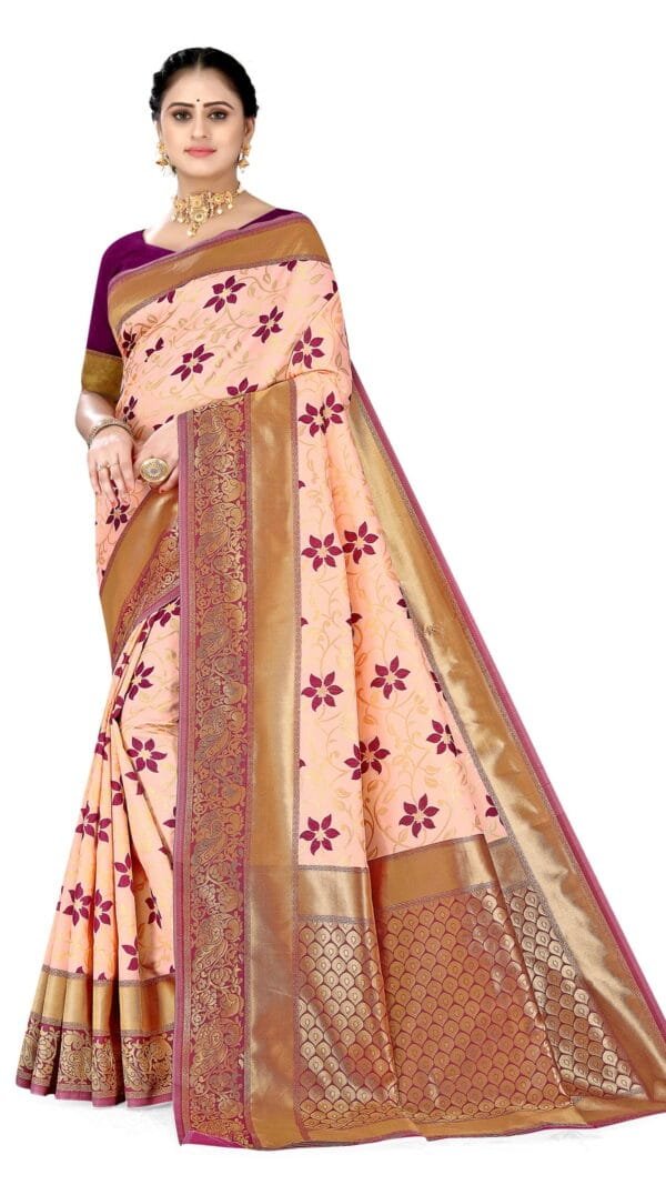 साड़ी फॉर गर्ल्स Brown Colour Saree - Designer Sarees Rs 500 to 1000