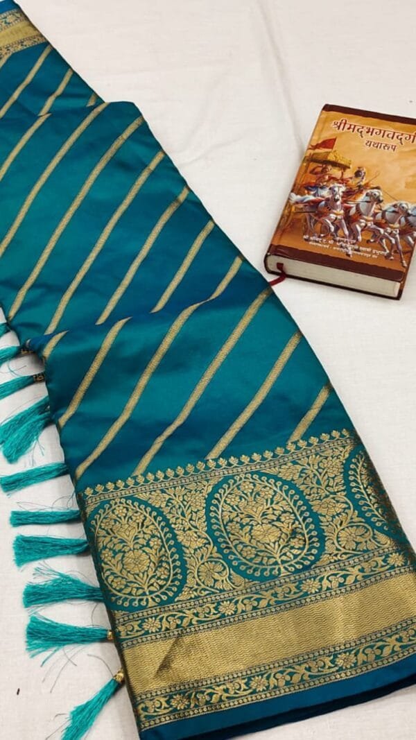 साड़ी फॉर गर्ल्स Firozi Colour Saree - Designer Sarees Rs 500 to 1000