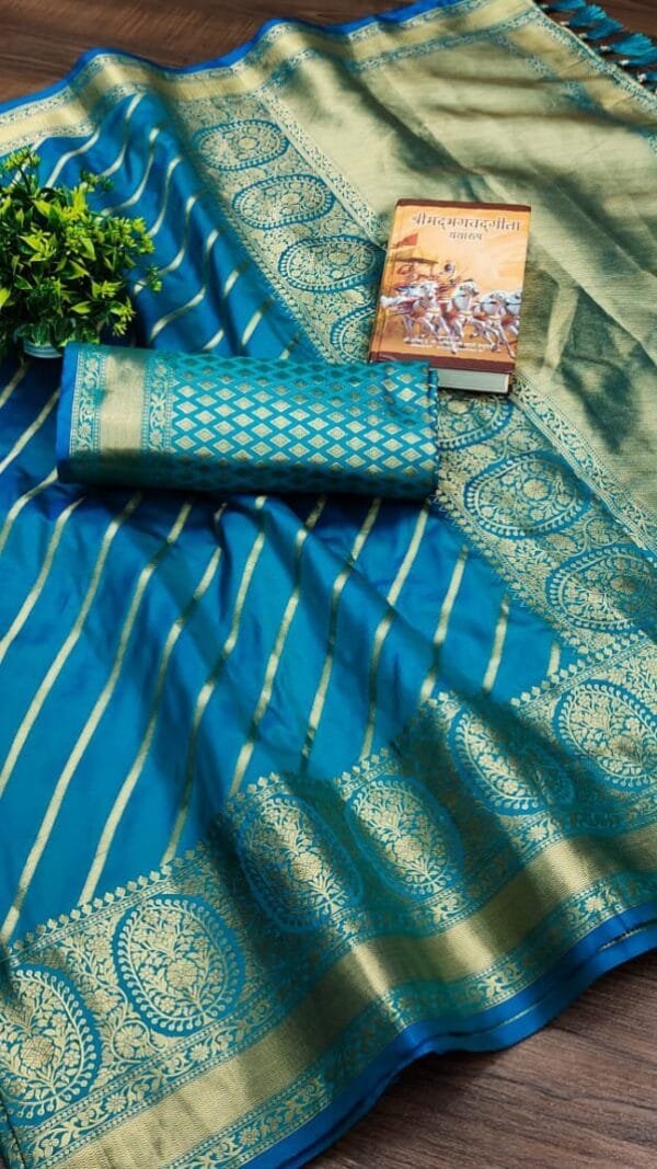 साड़ी फॉर गर्ल्स Firozi Colour Saree - Designer Sarees Rs 500 to 1000