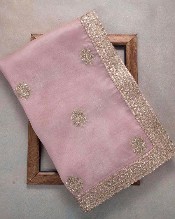 Buy Online Premium Organza Embroidery Designer Saree