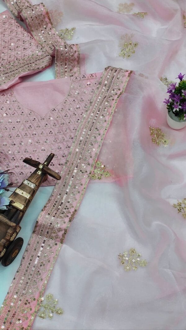 Buy Online Premium Organza Embroidery Designer Saree